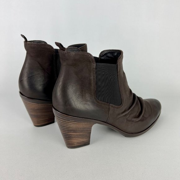 Paul Green Womens Jano Brown Leather Scrunch Chelsea Ankle Boot size US 8.5 UK 6 - Picture 6 of 13
